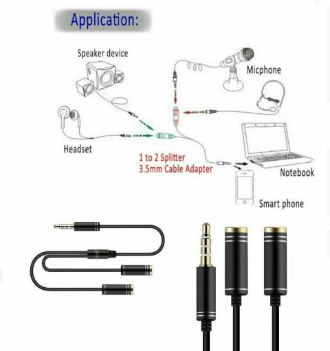 3.5mm Audio Y Splitter Adapter for Mic & Headset | Scanstation Computers